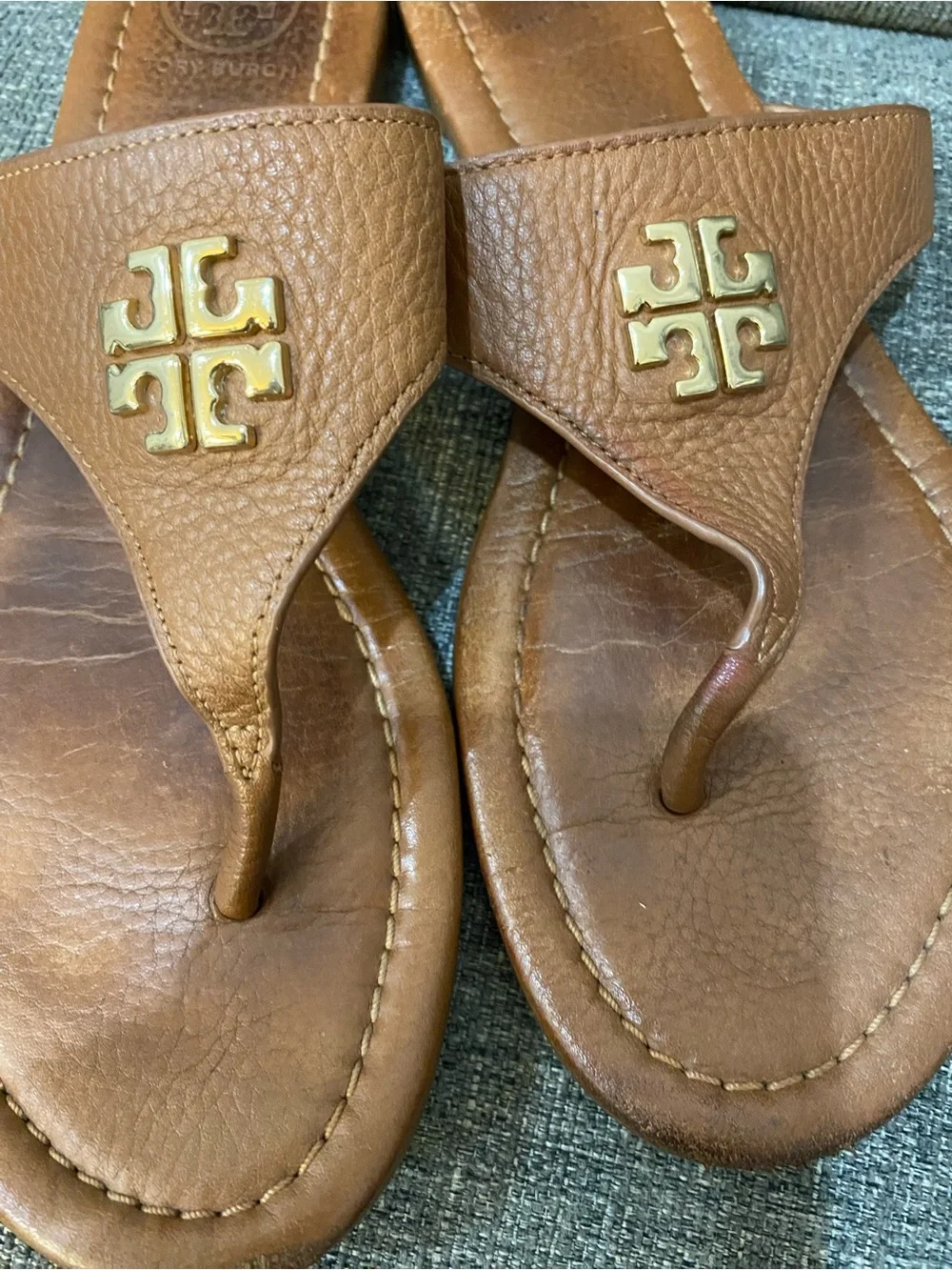 Tory Burch Jolie Flat Thong Leather Sandals Women’s Size 6.5